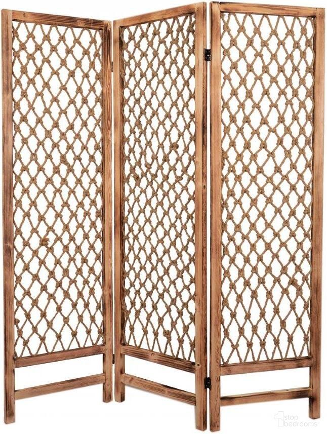 Homeroots Natural Rope Wooden Screen