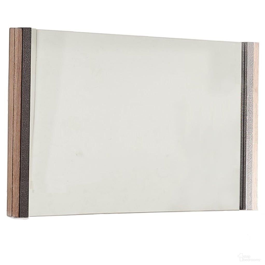 The appearance of Homeroots Natural Veneer Metal Mirror 372099 designed by Homeroots in the modern / contemporary interior design. This natural piece of furniture  was selected by 1StopBedrooms from  to add a touch of cosiness and style into your home. Sku: 372099. Material: Wood Veneer.