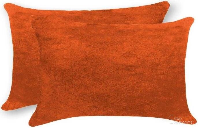 Homeroots Orange Cowhide Pillow 2 Pack 317112