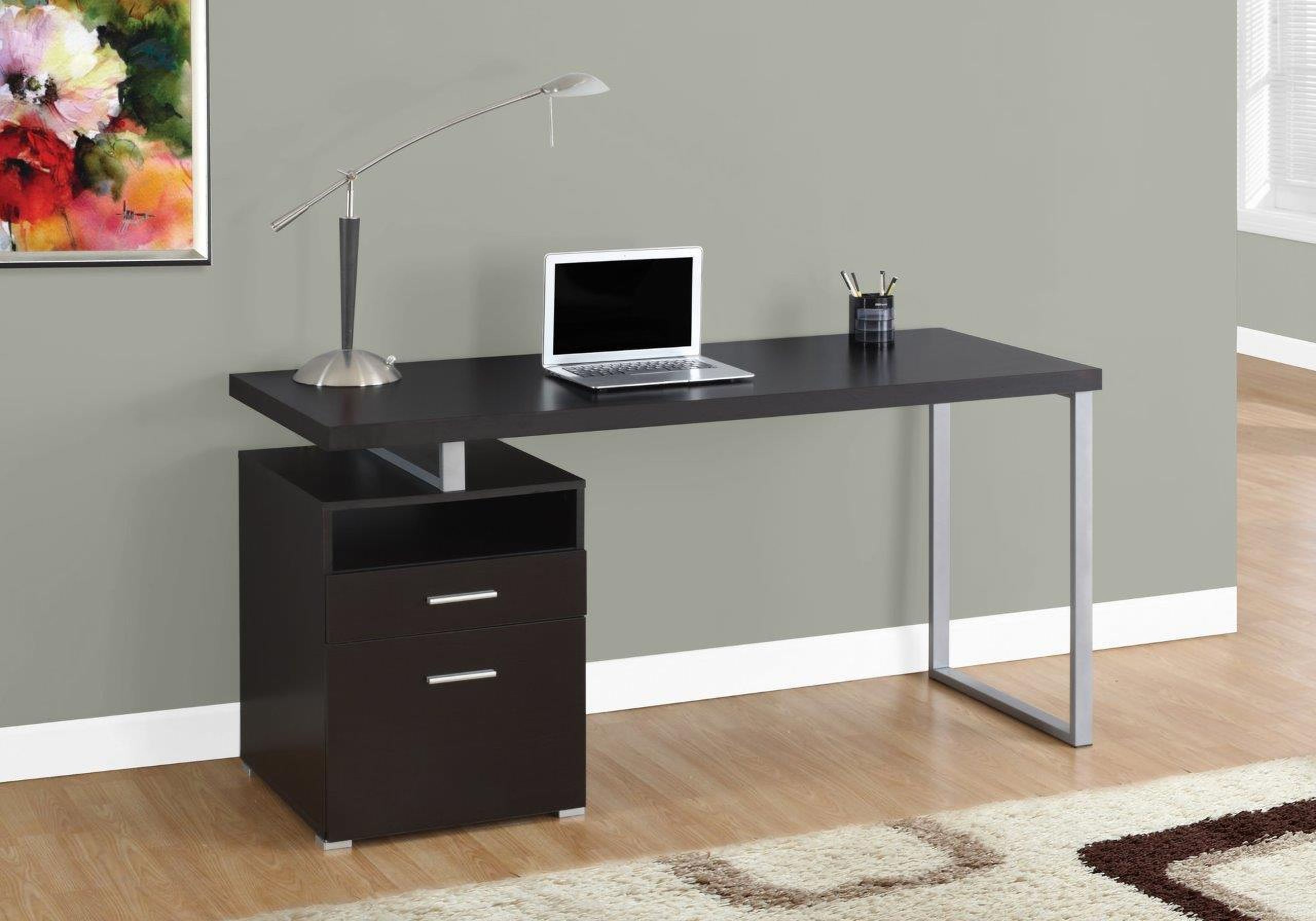 The appearance of Homeroots Particle Board And Grey Metal Computer Desk designed by Homeroots in the modern / contemporary interior design. This cappuccino piece of furniture was selected by 1StopBedrooms from to add a touch of cosiness and style into your home. Sku: 333383. Material: MDF.