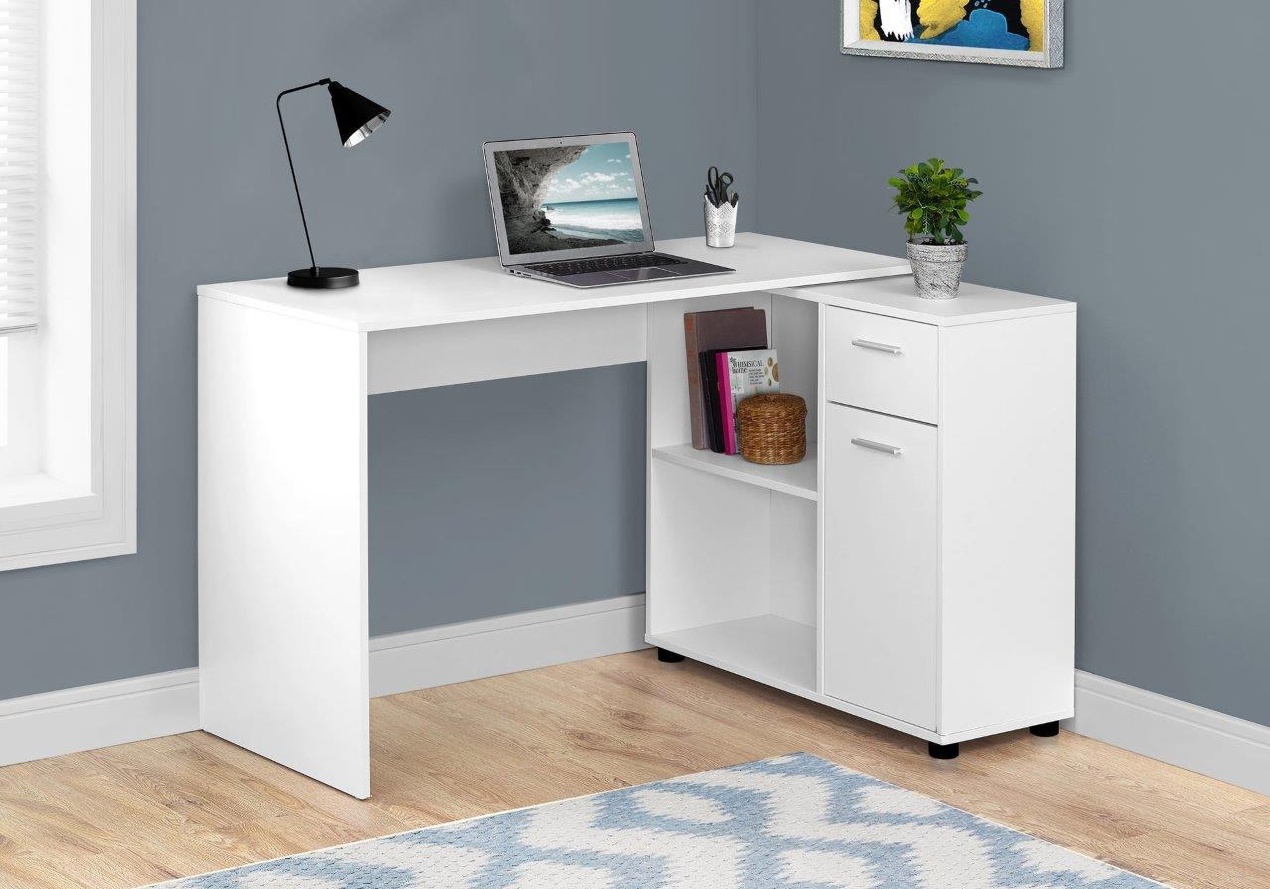 Homeroots Particle Board And Laminate Computer Desk With A Storage Cabinet