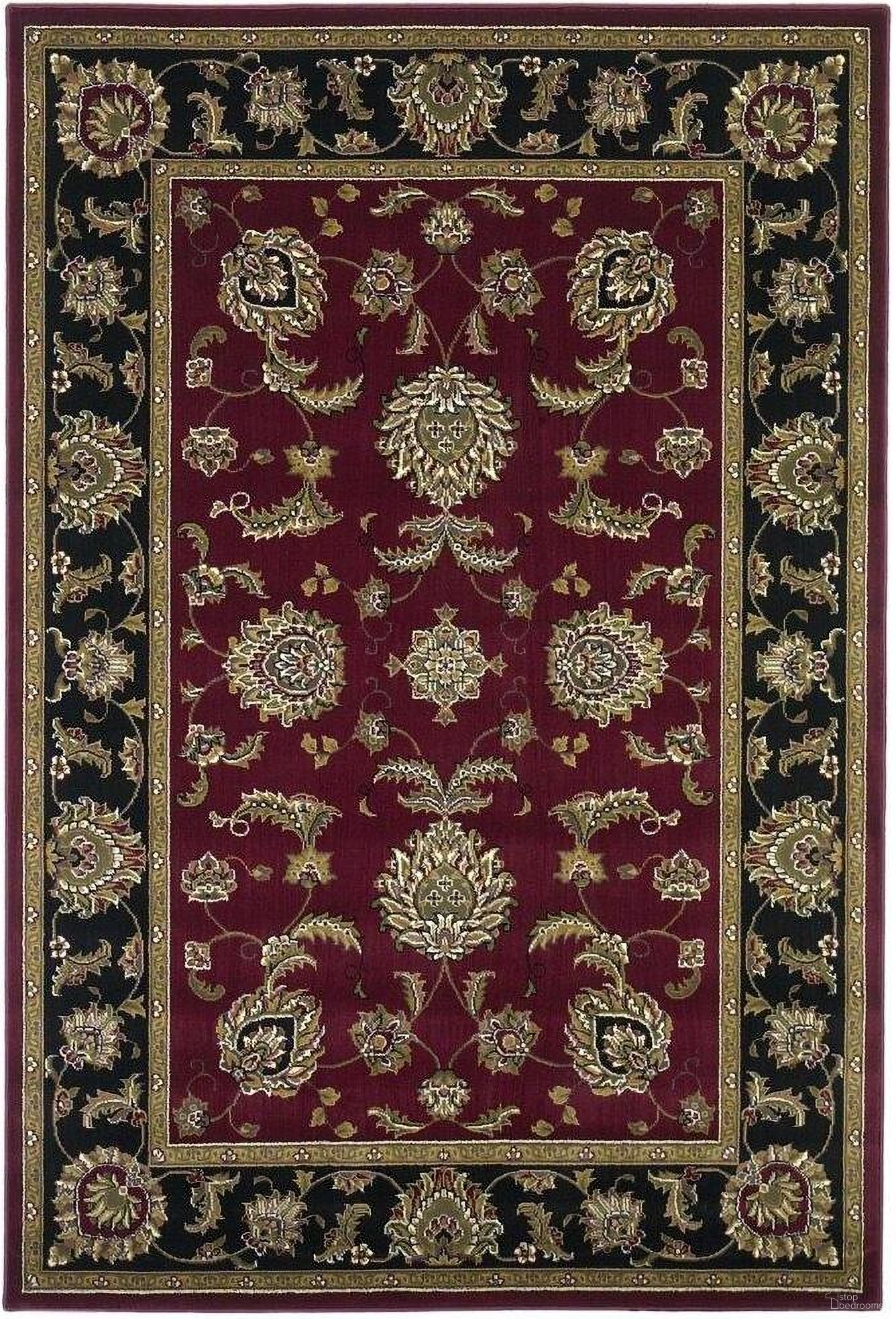 The appearance of Polypropylene Red And Black Area Rug - 9' x 13' designed by Homeroots in the traditional interior design. This black and red piece of furniture was selected by 1StopBedrooms from to add a touch of cosiness and style into your home. Sku: 350450. Material: Polypropylene.