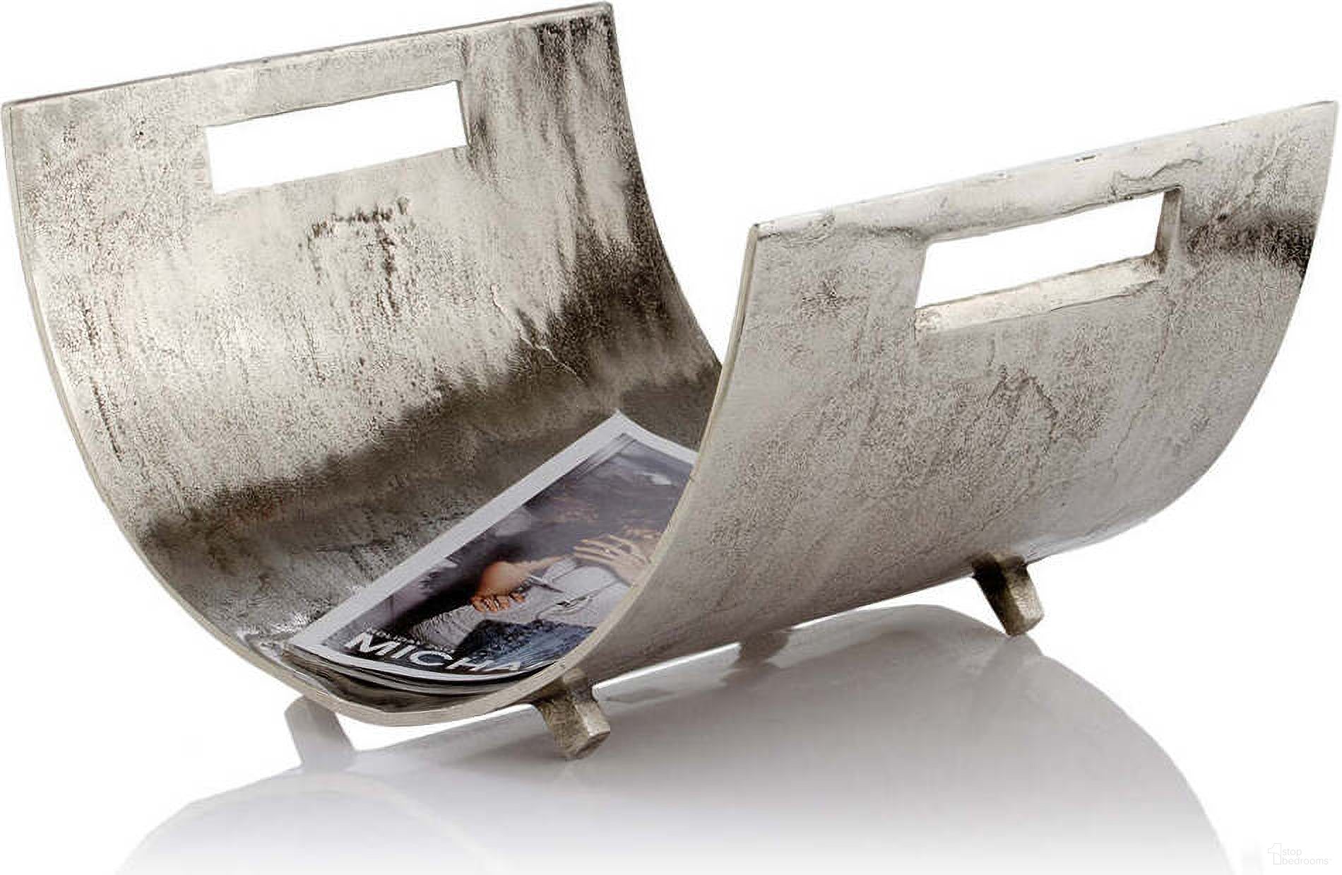 Homeroots Raw Silver Magazine Basket
