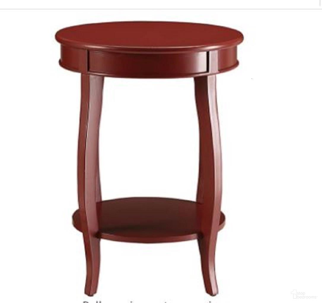 The appearance of Homeroots Red Solid Wood Leg Side Table designed by Homeroots in the traditional interior design. This red piece of furniture  was selected by 1StopBedrooms from  to add a touch of cosiness and style into your home. Sku: 286289. Material: MDF.