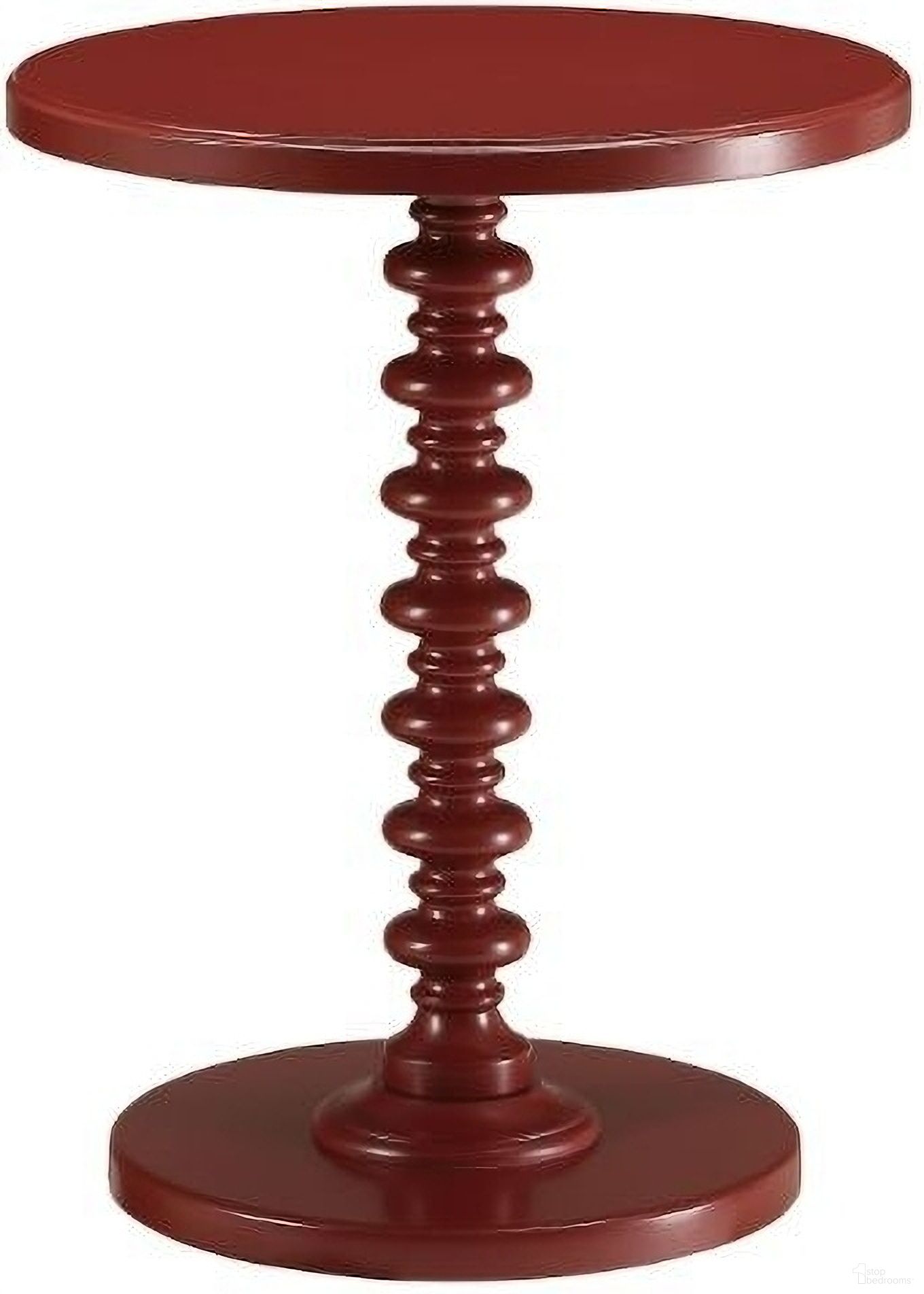 Homeroots Red Solid Wood Leg Side Table 286296