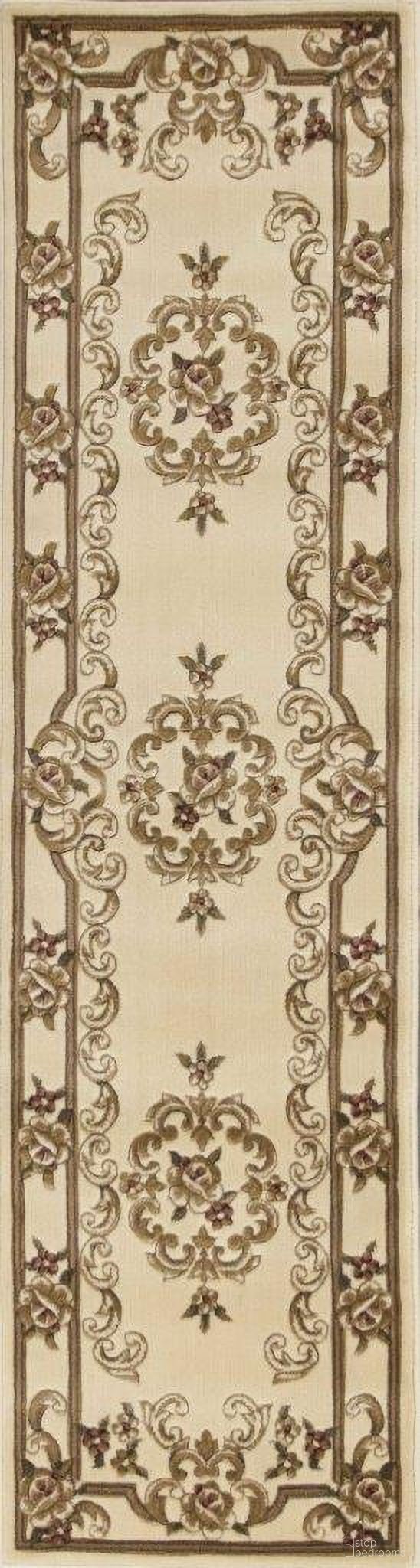 The appearance of Runner Polypropylene Ivory Aubusson Area Rug - 2' x 8' designed by Homeroots in the traditional interior design. This ivory piece of furniture was selected by 1StopBedrooms from to add a touch of cosiness and style into your home. Sku: 353673. Material: Polypropylene.