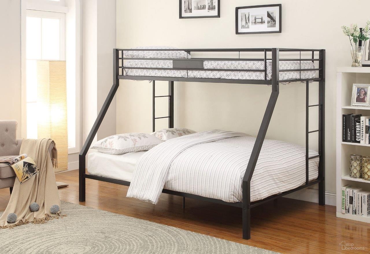 The appearance of Homeroots Sandy Black Metal Twin X L Over Queen Bunk Bed 285320 designed by Homeroots in the modern / contemporary interior design. This sandy black piece of furniture was selected by 1StopBedrooms from to add a touch of cosiness and style into your home. Sku: 285320. Bed Type: Bunk Bed. Material: Metal. Bed Size: Twin Over Queen.