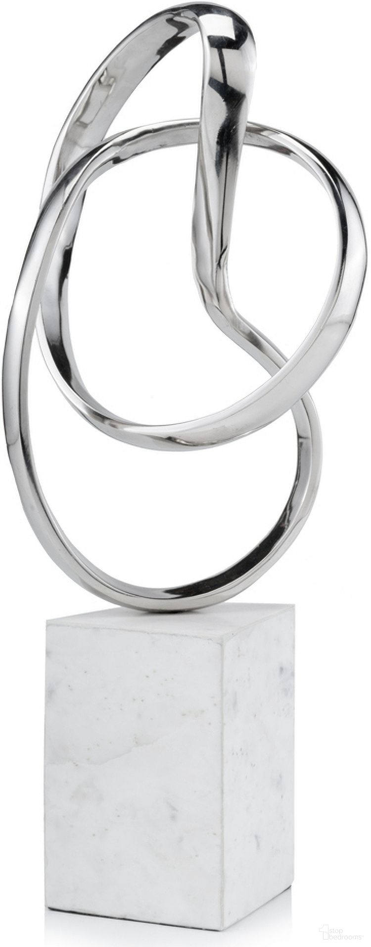 Homeroots Silver And White Aluminum And Marble Abstract Sculpture
