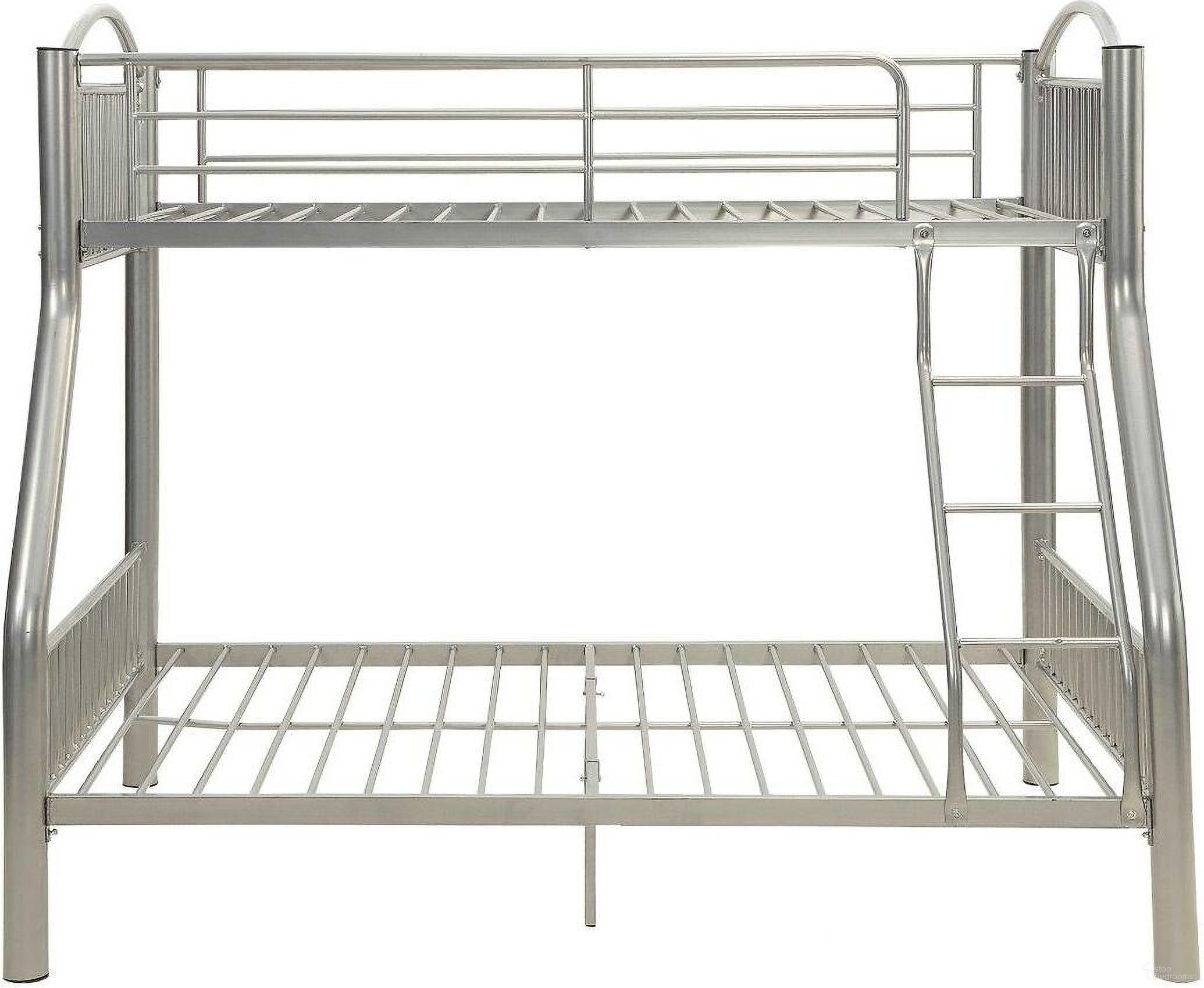 The appearance of Homeroots Silver Metal Twin Over Full Bunk Bed designed by Homeroots in the modern / contemporary interior design. This silver piece of furniture was selected by 1StopBedrooms from to add a touch of cosiness and style into your home. Sku: 286162. Bed Type: Bunk Bed. Material: Metal. Bed Size: Twin Over Full.