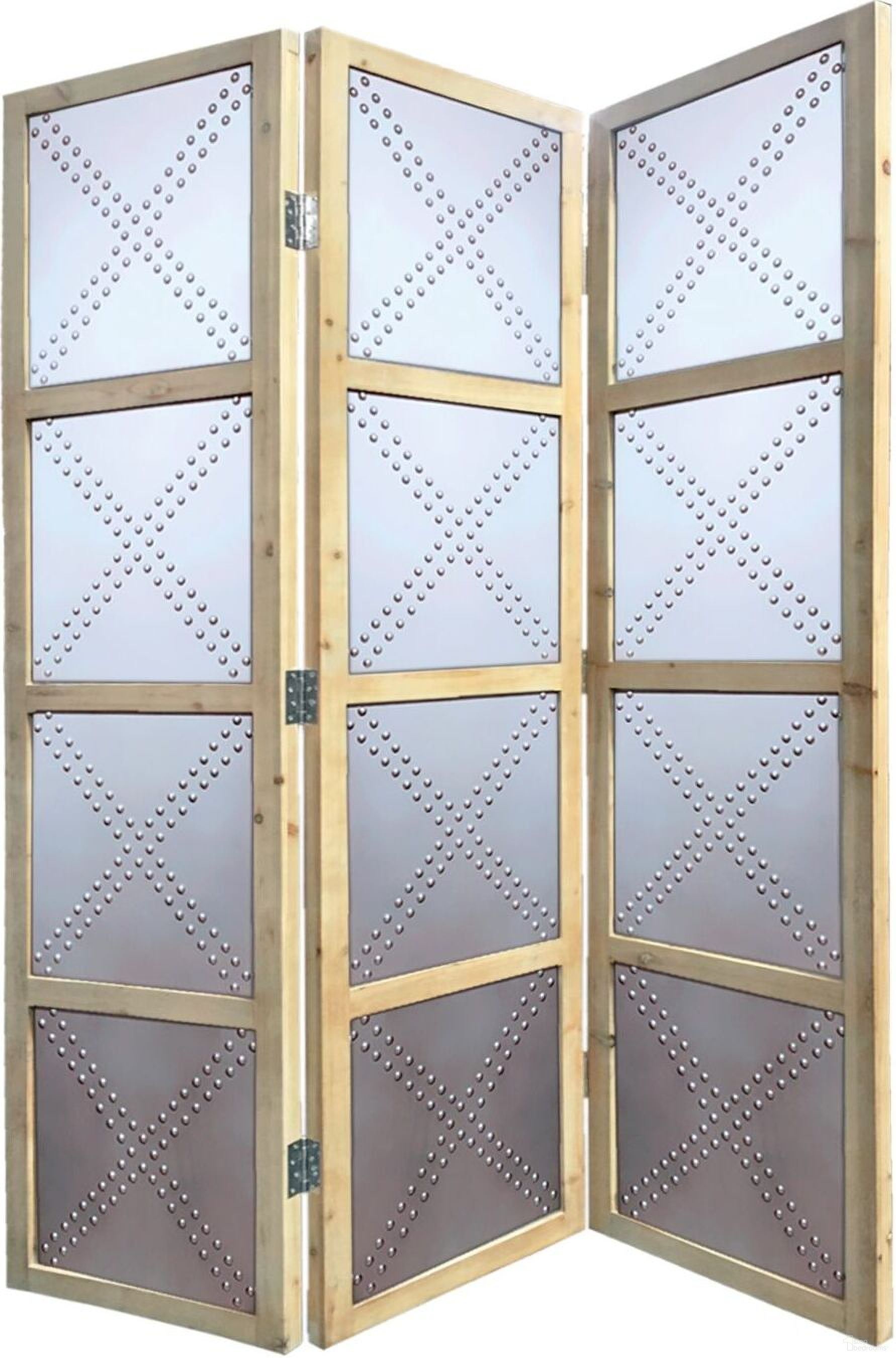 Homeroots Silver Wood 3 Panel Screen 342746