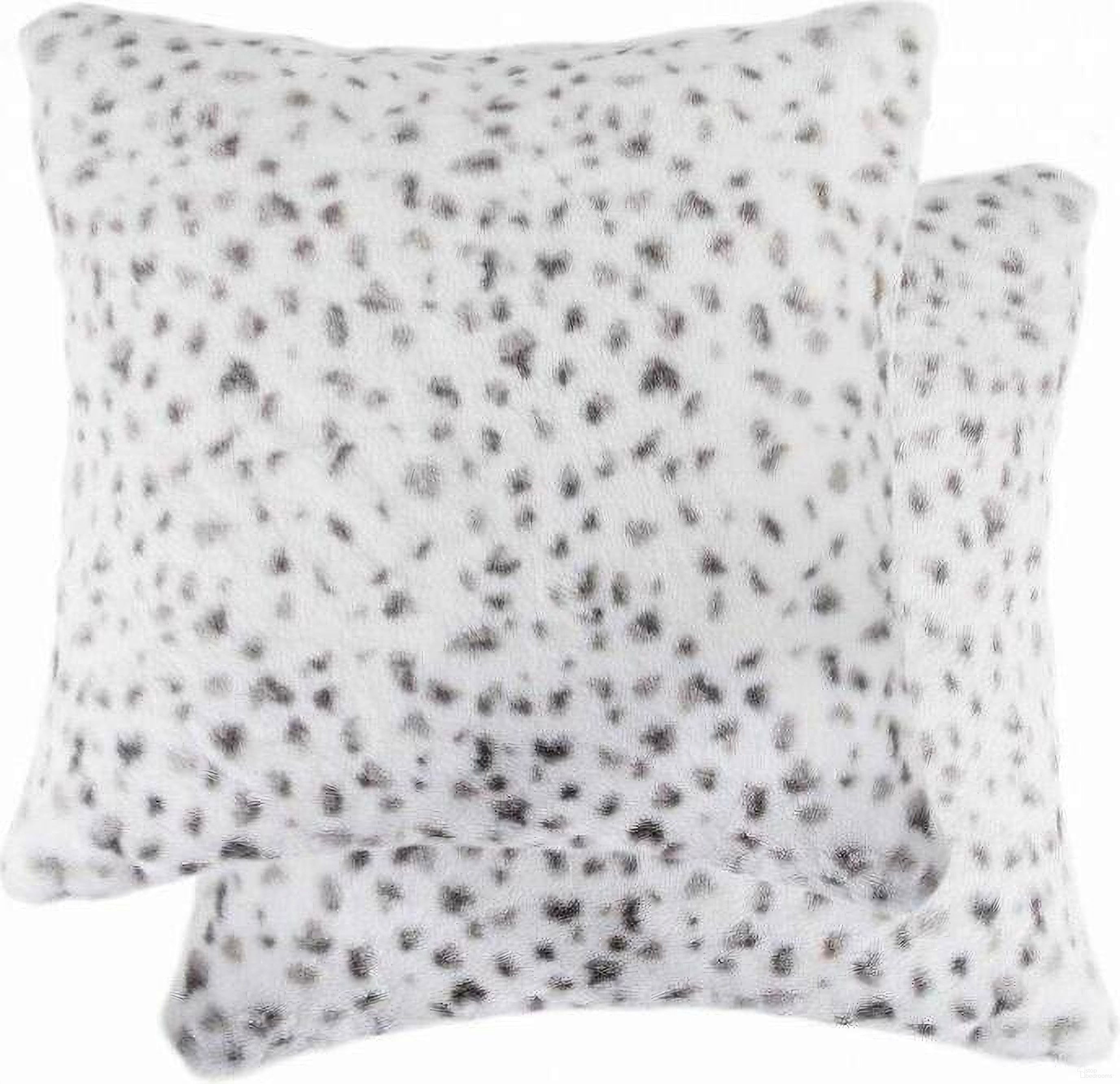 The appearance of Homeroots Snow Leopard Faux Fur Pillow 2 Pack designed by Homeroots in the modern / contemporary interior design. This snow piece of furniture  was selected by 1StopBedrooms from  to add a touch of cosiness and style into your home. Sku: 332243. Material: Polyester.