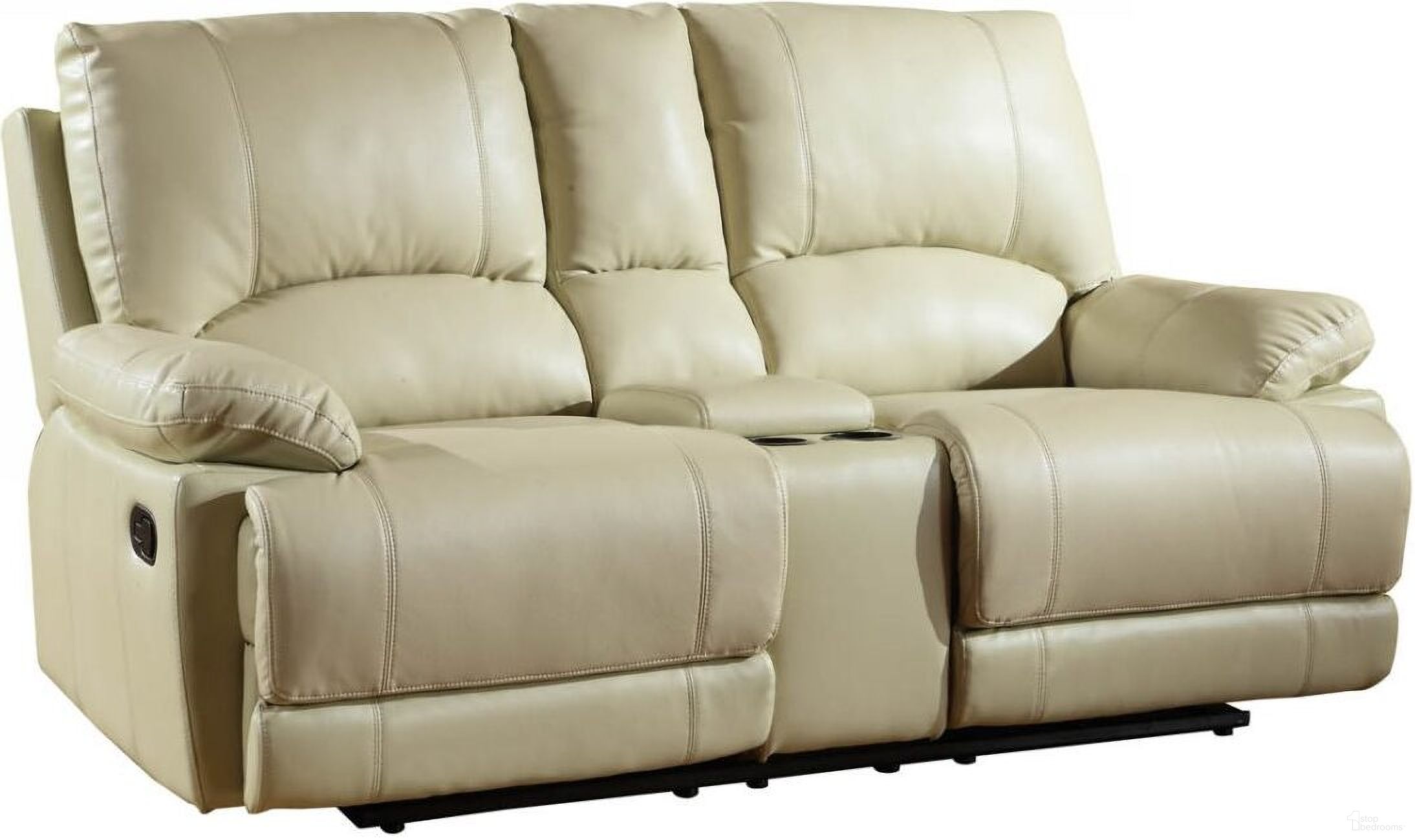 The appearance of Homeroots Stylish Beige Leather Console Loveseat designed by Homeroots in the modern / contemporary interior design. This beige piece of furniture was selected by 1StopBedrooms from to add a touch of cosiness and style into your home. Sku: 329415. Material: Leather.