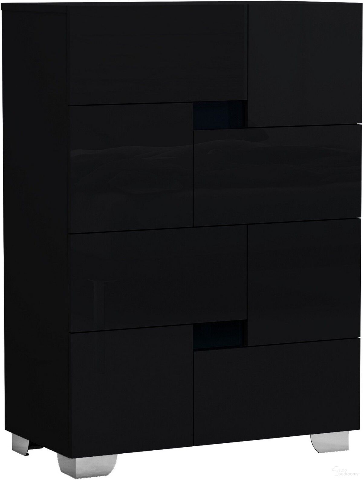 Homeroots Superb Black High Gloss Chest 329646