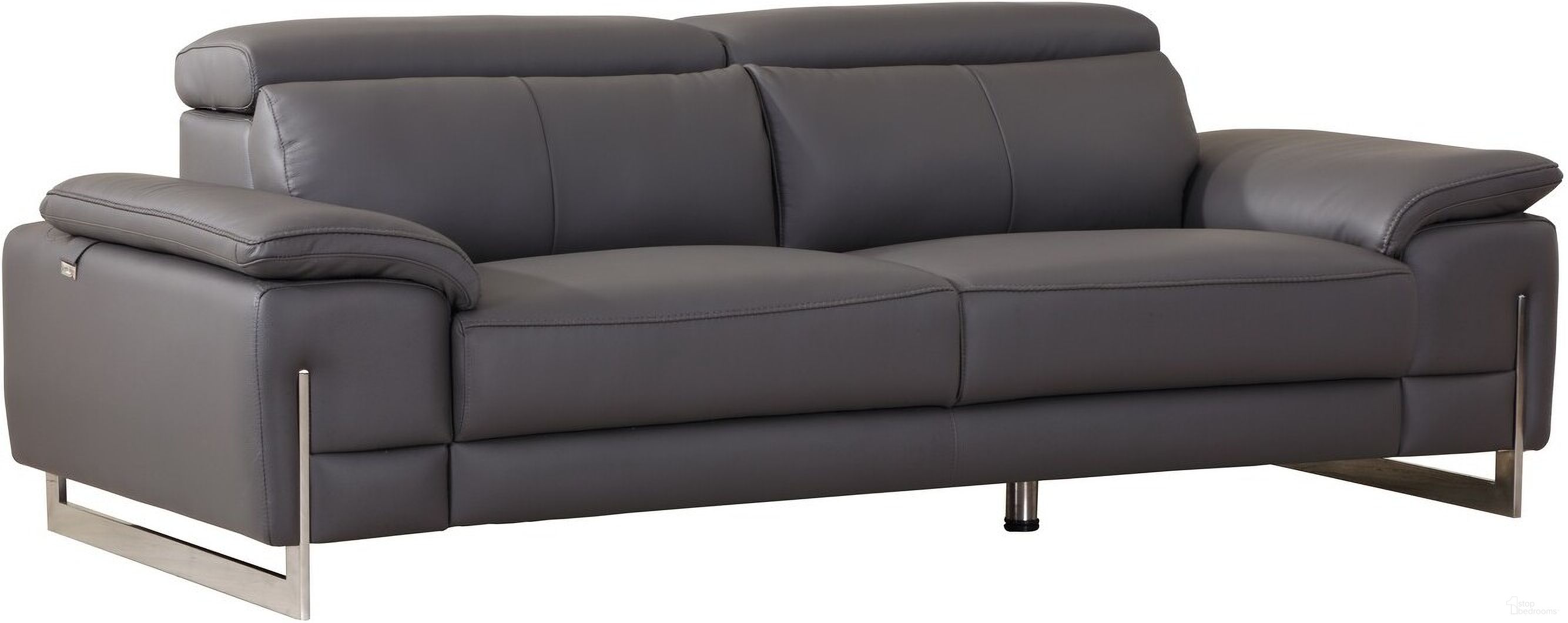 The appearance of Homeroots Tasteful Dark Grey Leather Sofa designed by Homeroots in the modern / contemporary interior design. This dark gray piece of furniture was selected by 1StopBedrooms from to add a touch of cosiness and style into your home. Sku: 329680. Material: Leather.