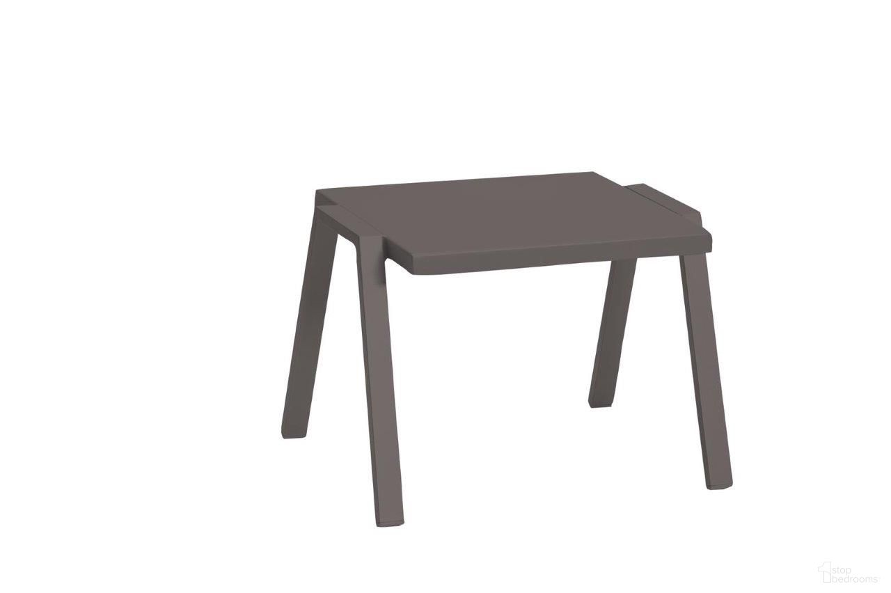 Homeroots Taupe Aluminum Side Table 372271