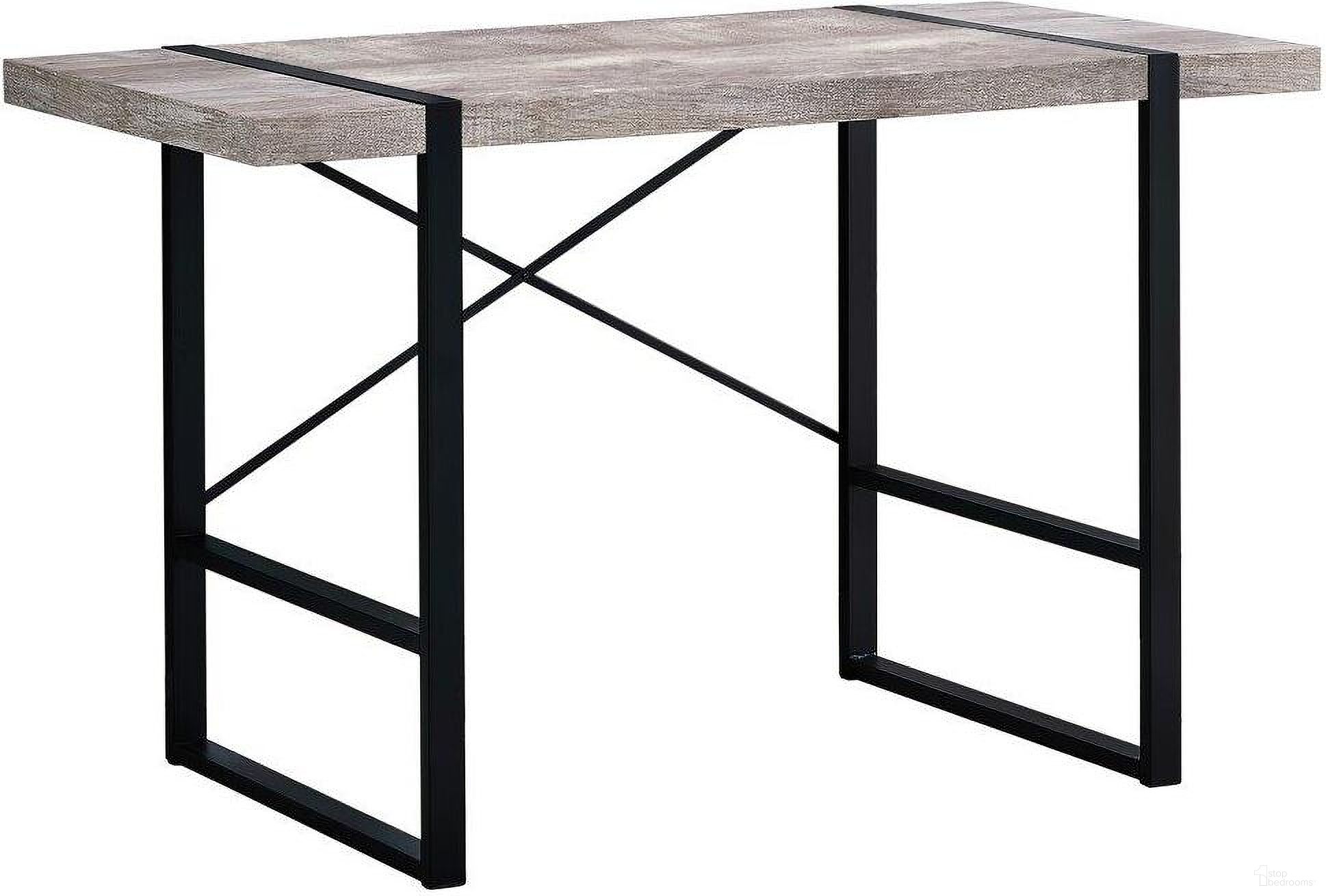 The appearance of Homeroots Taupe Black Particle Board Hollow Core Metal Computer Desk 333474 designed by Homeroots in the modern / contemporary interior design. This black piece of furniture  was selected by 1StopBedrooms from  to add a touch of cosiness and style into your home. Sku: 333474. Material: MDF.