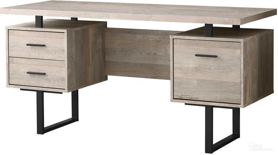 The appearance of Homeroots Taupe Black Particle Board Hollow Core Metal Computer Desk 333519 designed by Homeroots in the modern / contemporary interior design. This taupe piece of furniture was selected by 1StopBedrooms from to add a touch of cosiness and style into your home. Sku: 333519. Material: MDF.