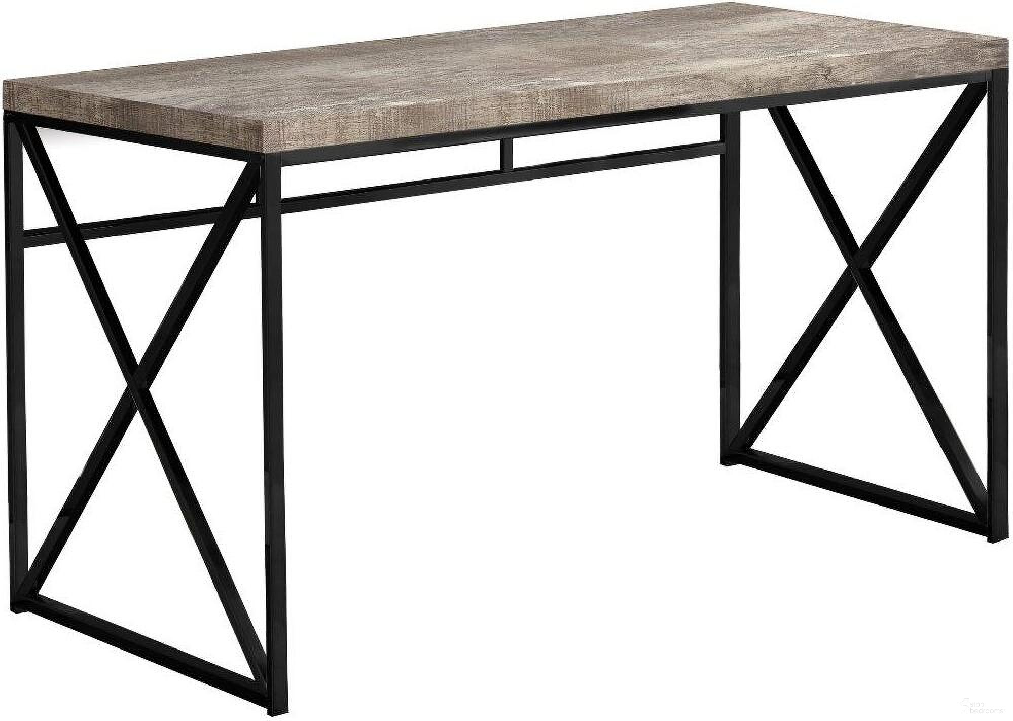 Homeroots Taupe Black Particle Board Metal Computer Desk