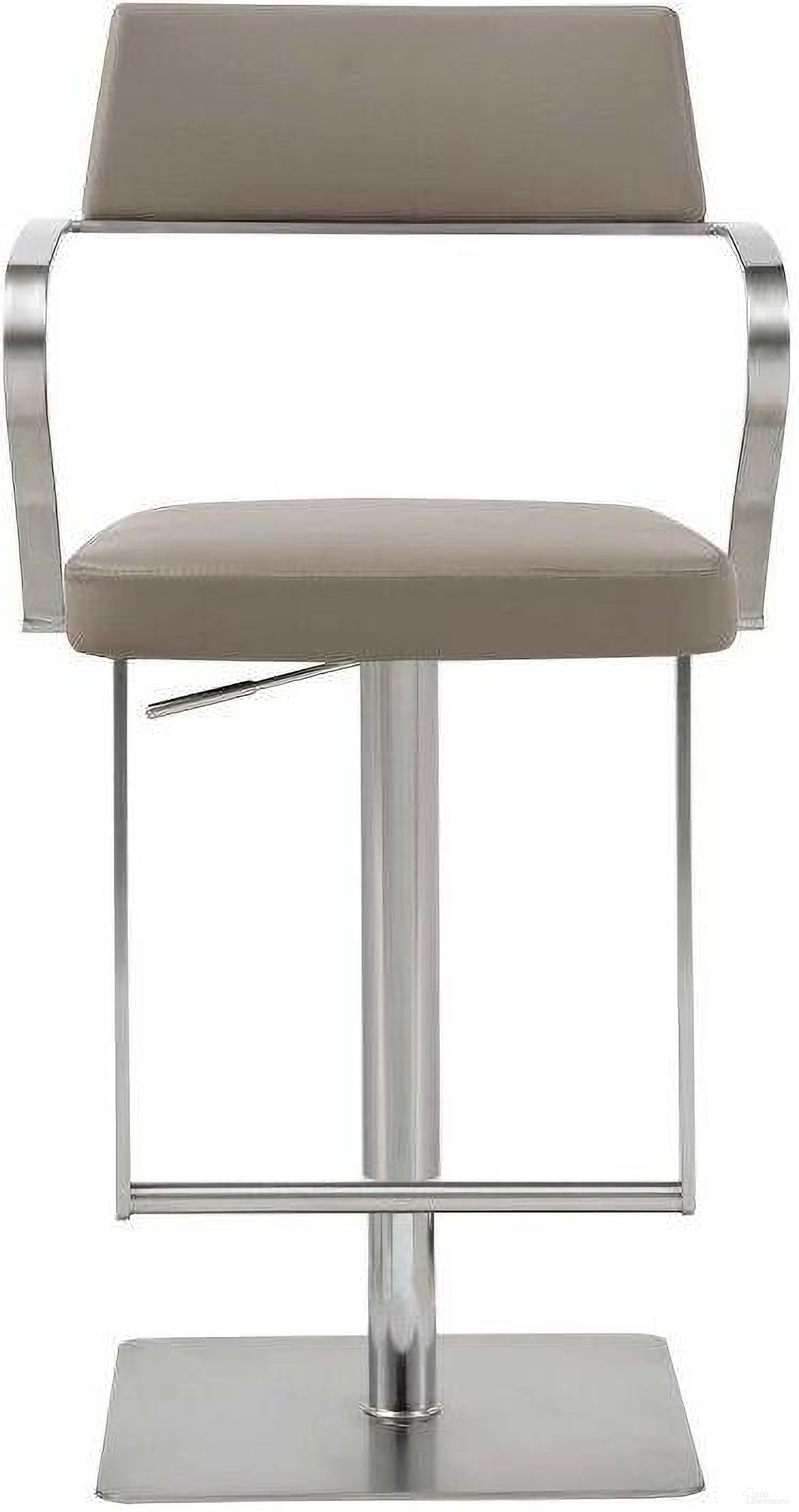 The appearance of Homeroots Taupe Stainless Steel Bar Stool 370617 designed by Homeroots in the modern / contemporary interior design. This taupe piece of furniture  was selected by 1StopBedrooms from  to add a touch of cosiness and style into your home. Sku: 370617. Material: Steel.