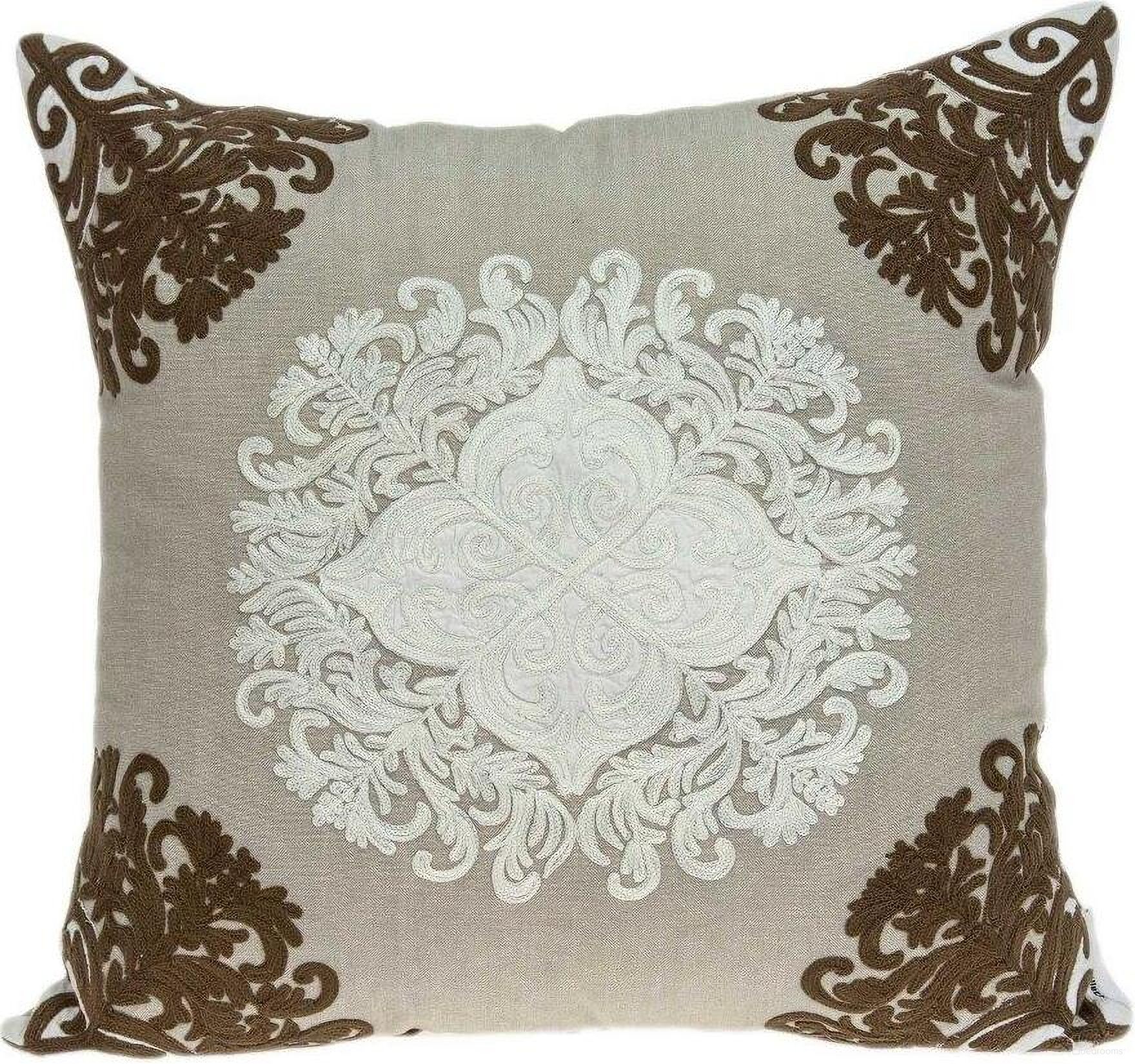 Homeroots Traditional Beige Pillow Cover With Poly Insert 334169
