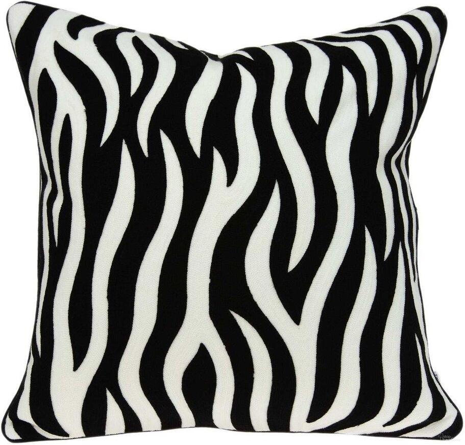 Homeroots Transitional Black And White Zebra Pillow Cover With Poly Insert