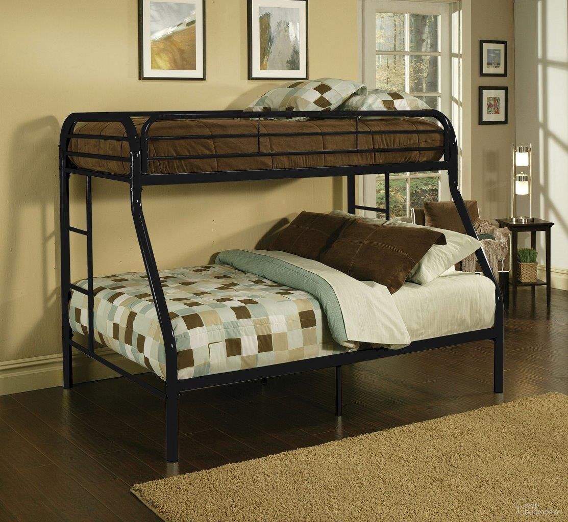 The appearance of Homeroots Twin Over Full Black Metal Tube Bunk Bed 286573 designed by Homeroots in the modern / contemporary interior design. This black piece of furniture was selected by 1StopBedrooms from to add a touch of cosiness and style into your home. Sku: 286573. Bed Type: Bunk Bed. Material: Metal. Bed Size: Twin Over Full.