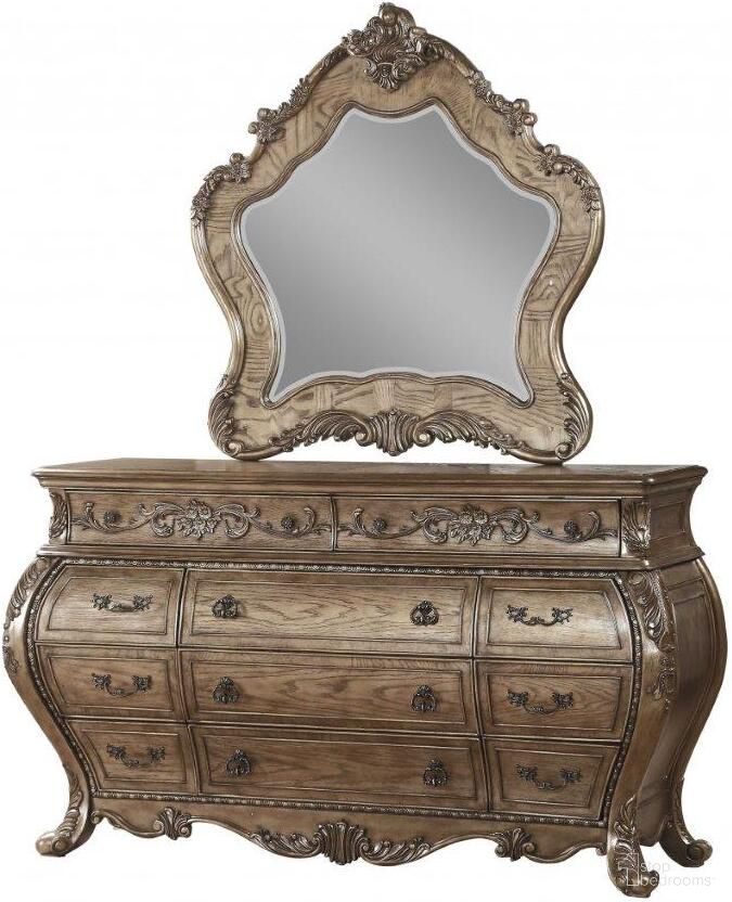 The appearance of Homeroots Vintage Oak Wood Dresser designed by Homeroots in the traditional interior design. This brown piece of furniture  was selected by 1StopBedrooms from  to add a touch of cosiness and style into your home. Sku: 347090. Material: Wood.