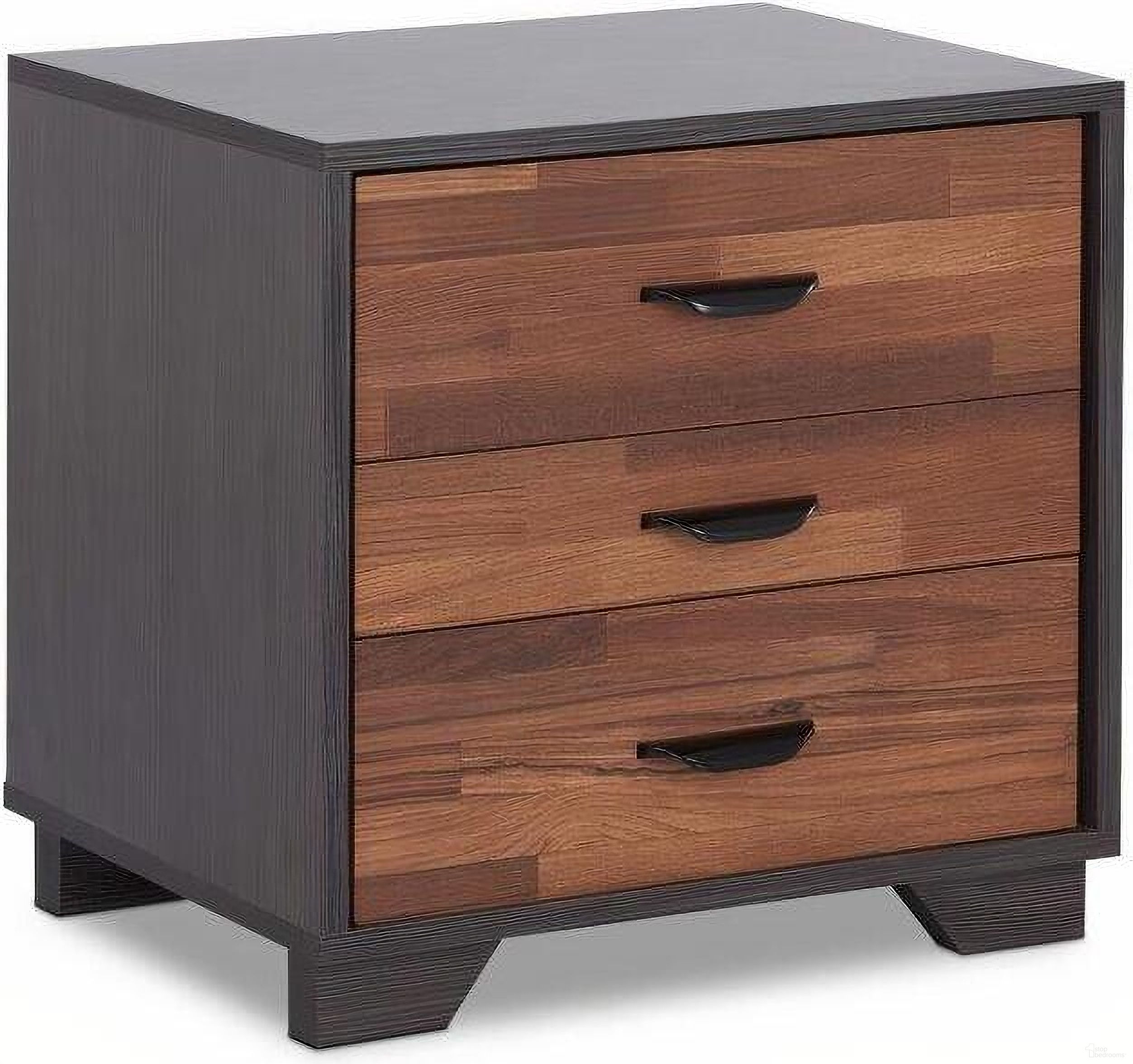Homeroots Walnut And Espresso Particle Board Nightstand
