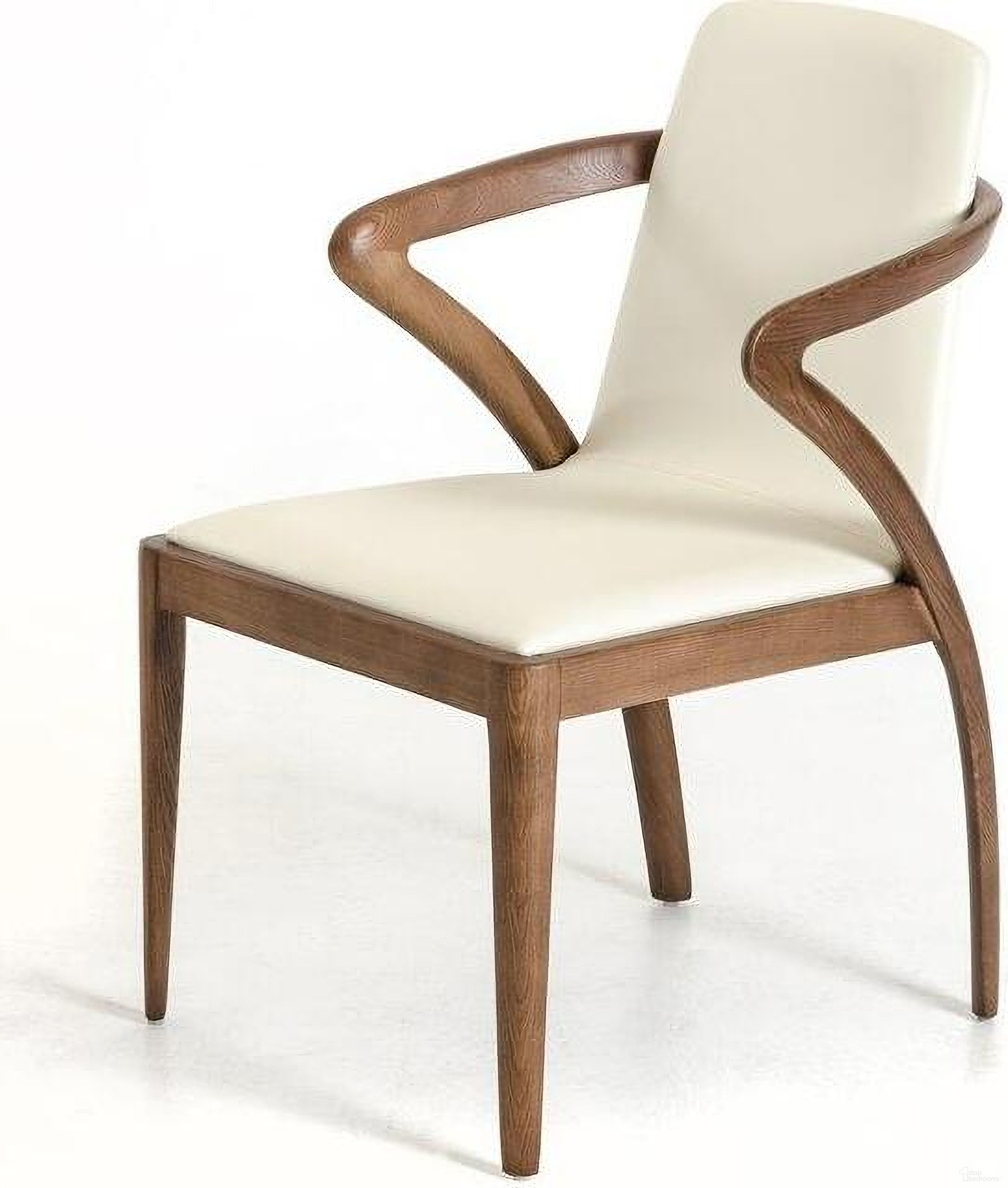The appearance of Homeroots Walnut Wood And Cream Leatherette Dining Chair 282996 designed by Homeroots in the transitional interior design. This walnut piece of furniture was selected by 1StopBedrooms from to add a touch of cosiness and style into your home. Sku: 282996. Material: Wood. Chair Type: Side Chair.