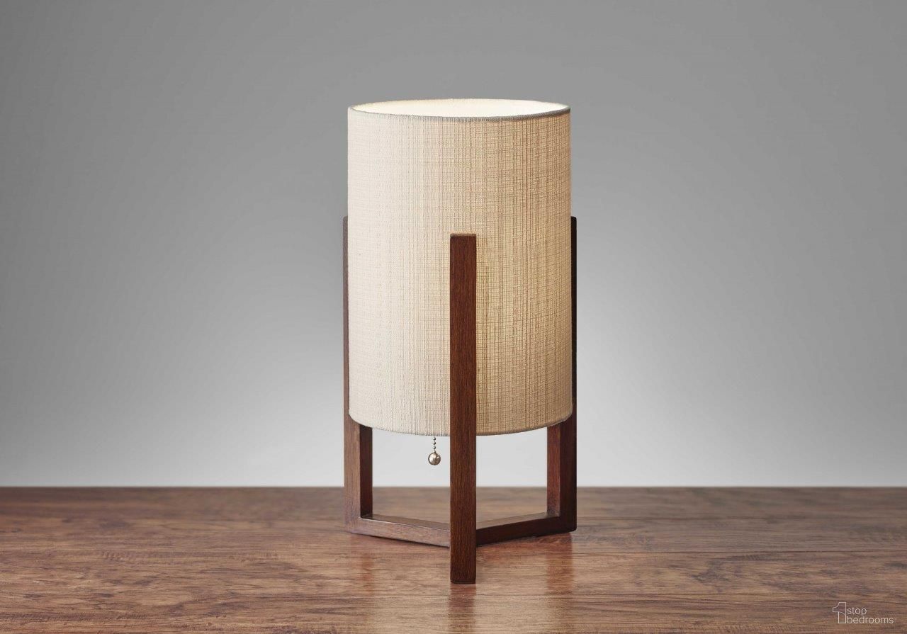 Homeroots Walnut Wood And Fabric Table Lantern 372467