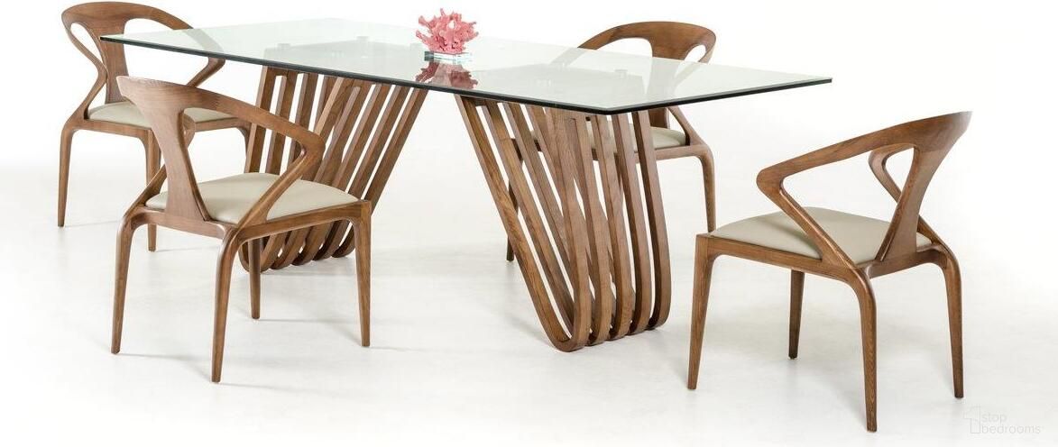 Homeroots Walnut Wood And Glass Dining Table 283014