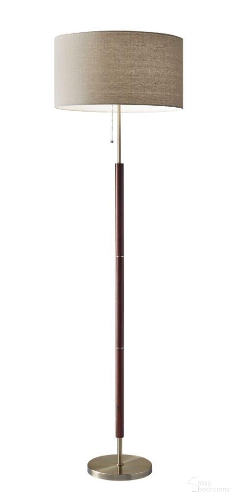 The appearance of Homeroots Walnut Wood And Metal Floor Lamp 372571 designed by Homeroots in the transitional interior design. This walnut piece of furniture  was selected by 1StopBedrooms from  to add a touch of cosiness and style into your home. Sku: 372571. Material: Wood.