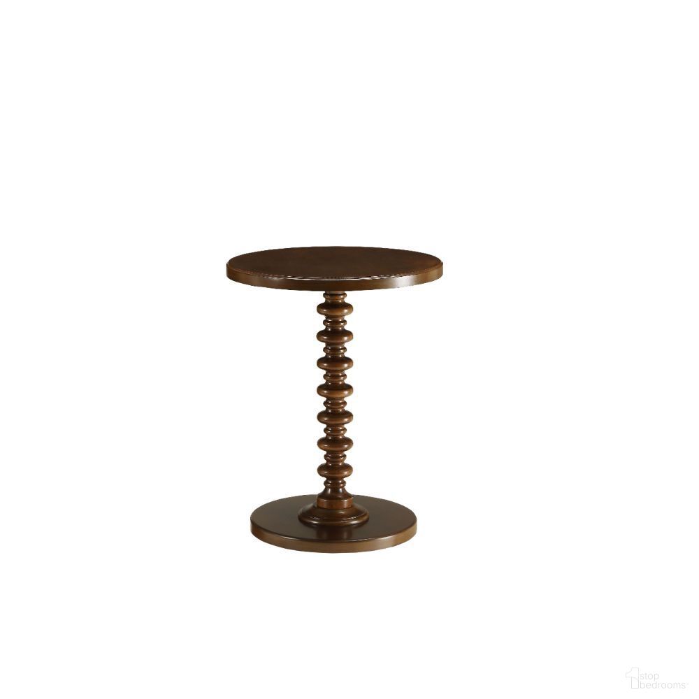 Homeroots Walnut Wood Veneer Side Table 286292