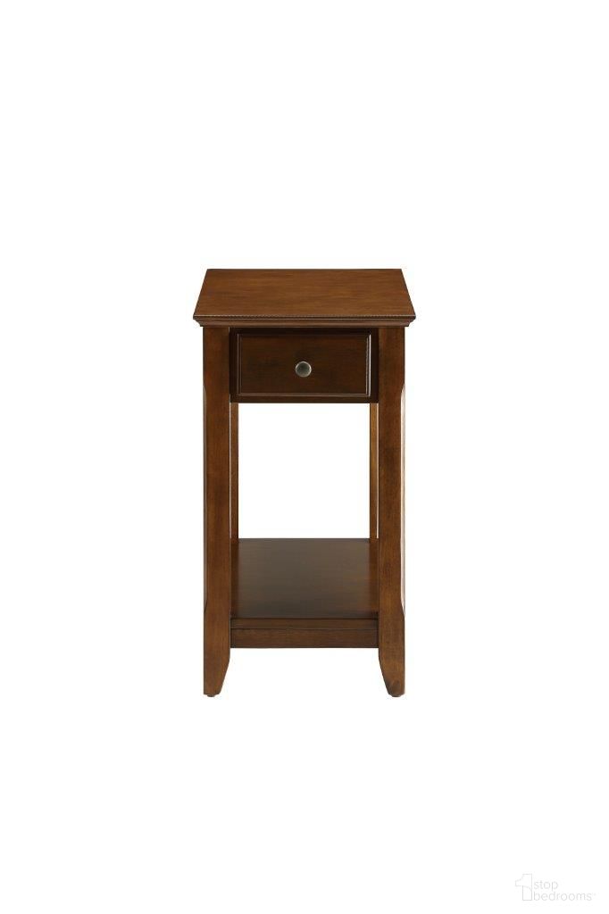 Homeroots Walnut Wood Veneer Side Table 286314