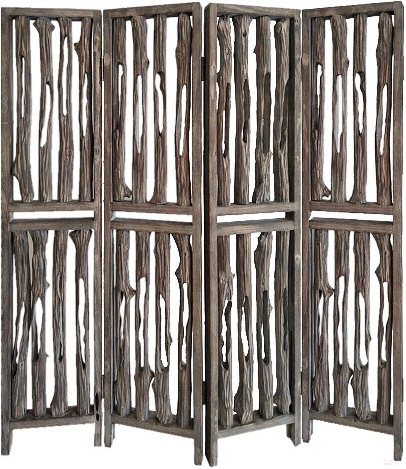Homeroots Weathered Brown Wood Wrightwood Screen 342774