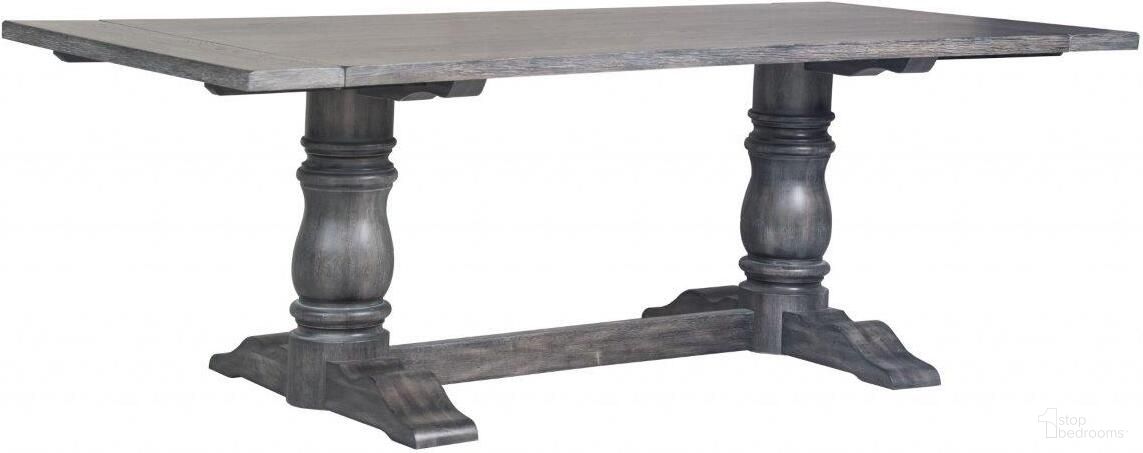 The appearance of Homeroots Weathered Gray Dining Table designed by Homeroots in the industrial interior design. This weathered gray piece of furniture  was selected by 1StopBedrooms from  to add a touch of cosiness and style into your home. Sku: 318899. Table Base Style: Trestle. Material: Wood Veneer. Table Top Shape: Rectangular. Size: 40" x 88".