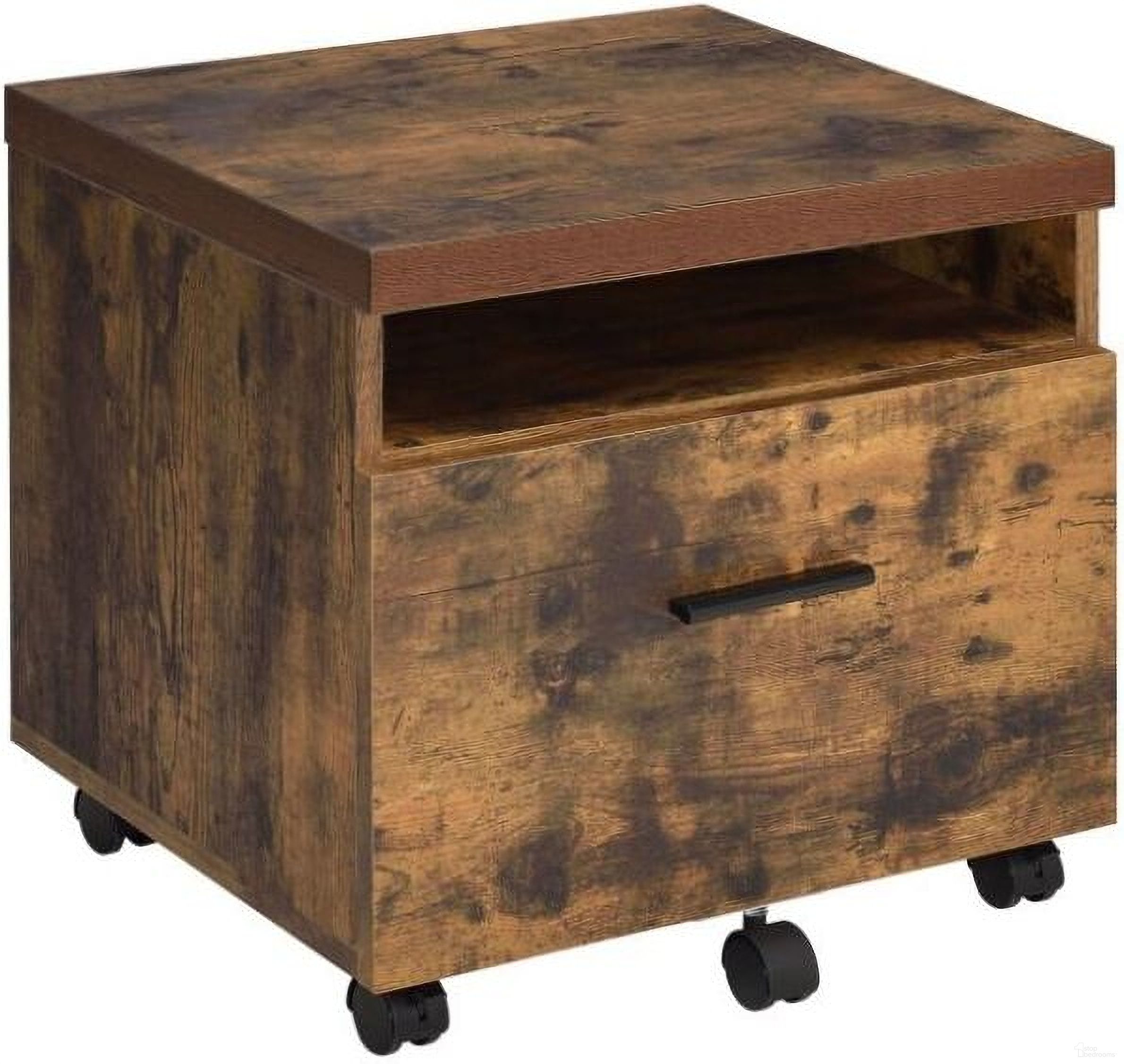 The appearance of Homeroots Weathered Oak File Cabinet designed by Homeroots in the rustic / southwestern interior design. This weathered oak piece of furniture was selected by 1StopBedrooms from to add a touch of cosiness and style into your home. Sku: 286420. Material: Wood Veneer.