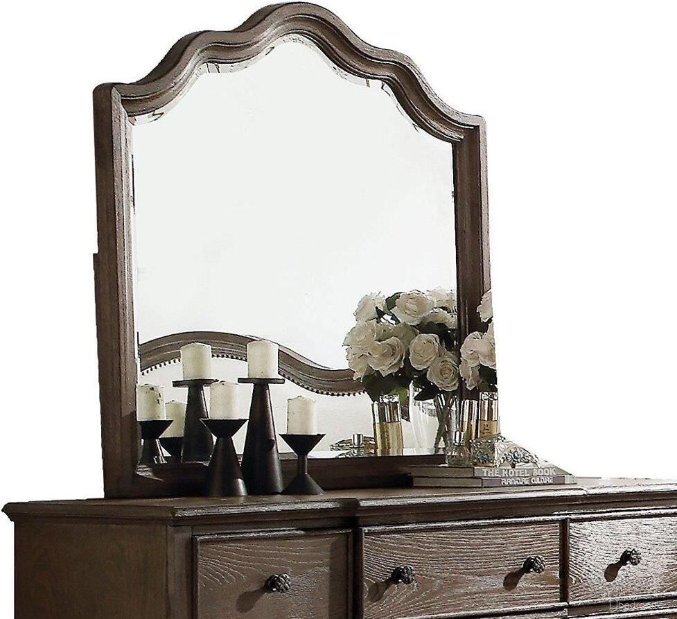 The appearance of Homeroots Weathered Oak Mirror designed by Homeroots in the traditional interior design. This weathered oak piece of furniture  was selected by 1StopBedrooms from  to add a touch of cosiness and style into your home. Sku: 285906. Material: Wood.