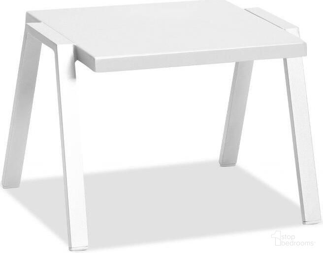 Homeroots White Aluminum Side Table 372272