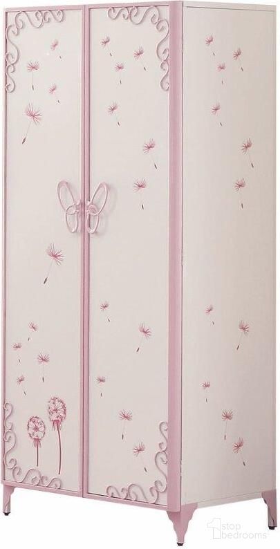The appearance of Homeroots White And Light Purple Metal Tube Armoire designed by Homeroots in the modern / contemporary interior design. This white purple piece of furniture  was selected by 1StopBedrooms from  to add a touch of cosiness and style into your home. Sku: 285580. Material: Metal.