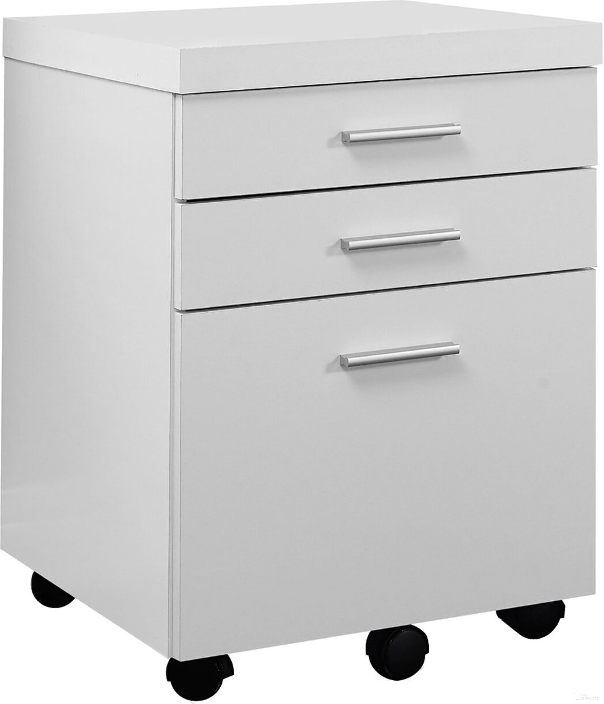 Homeroots White Black Particle Board 3 Drawers Filing Cabinet