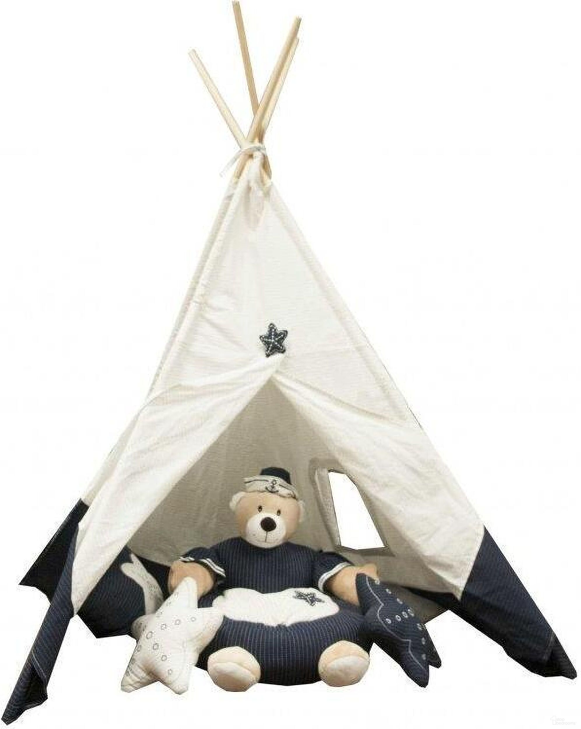 Homeroots White Blue Fabric Tent