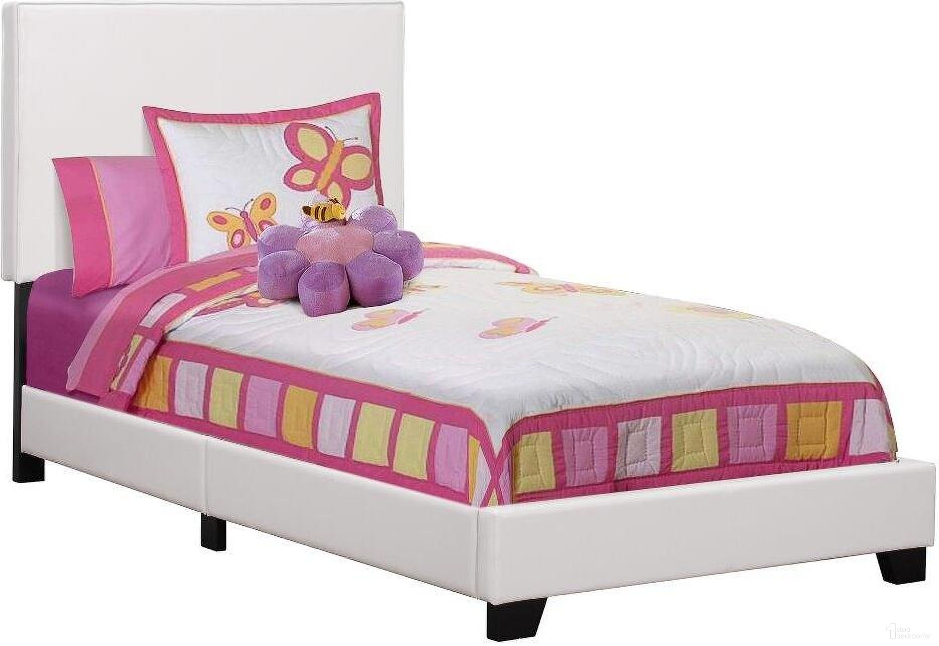 The appearance of Homeroots White Foam Solid Wood Leather Look Twin Size Bed 333282 designed by Homeroots in the modern / contemporary interior design. This white piece of furniture was selected by 1StopBedrooms from to add a touch of cosiness and style into your home. Sku: 333282. Bed Type: Panel Bed. Bed Size: Twin. Material: MDF.