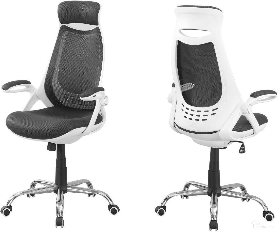 Homeroots White Grey Foam Office Chair With A High Back
