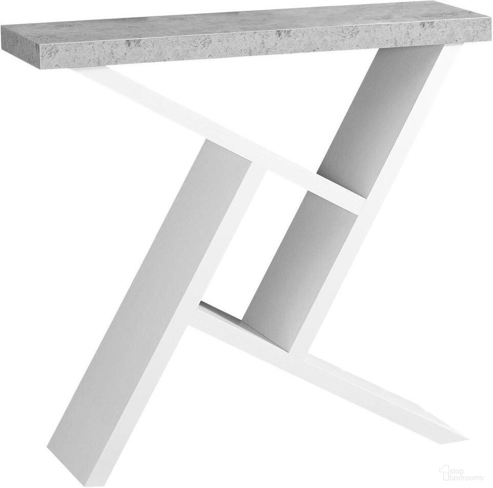 Homeroots White Grey Hollow Core Accent Table
