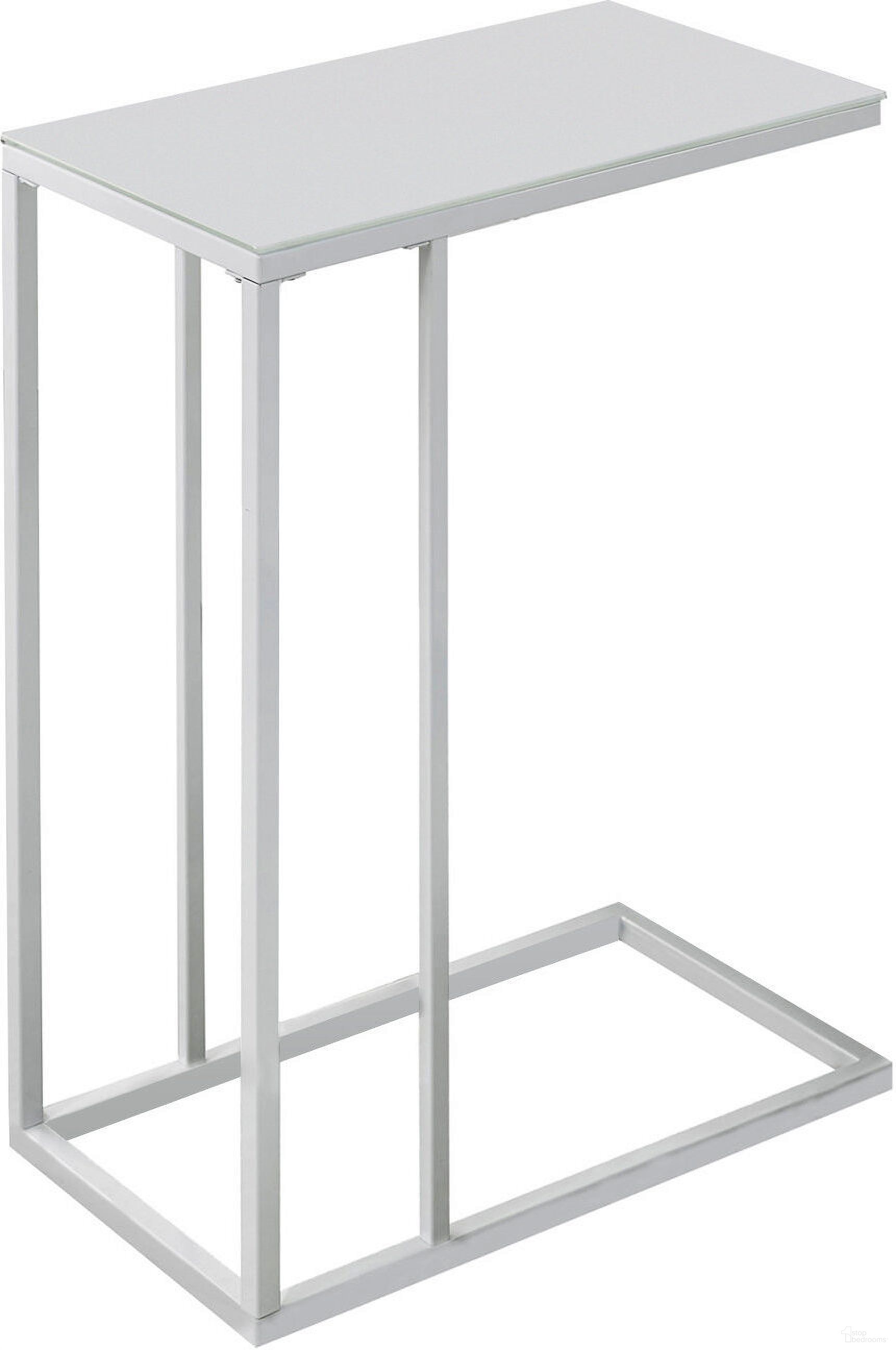 Homeroots White Metal Tempered Glass Accent Table 332991