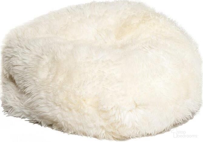Homeroots White Short Hair Sheepskin Bean Bag
