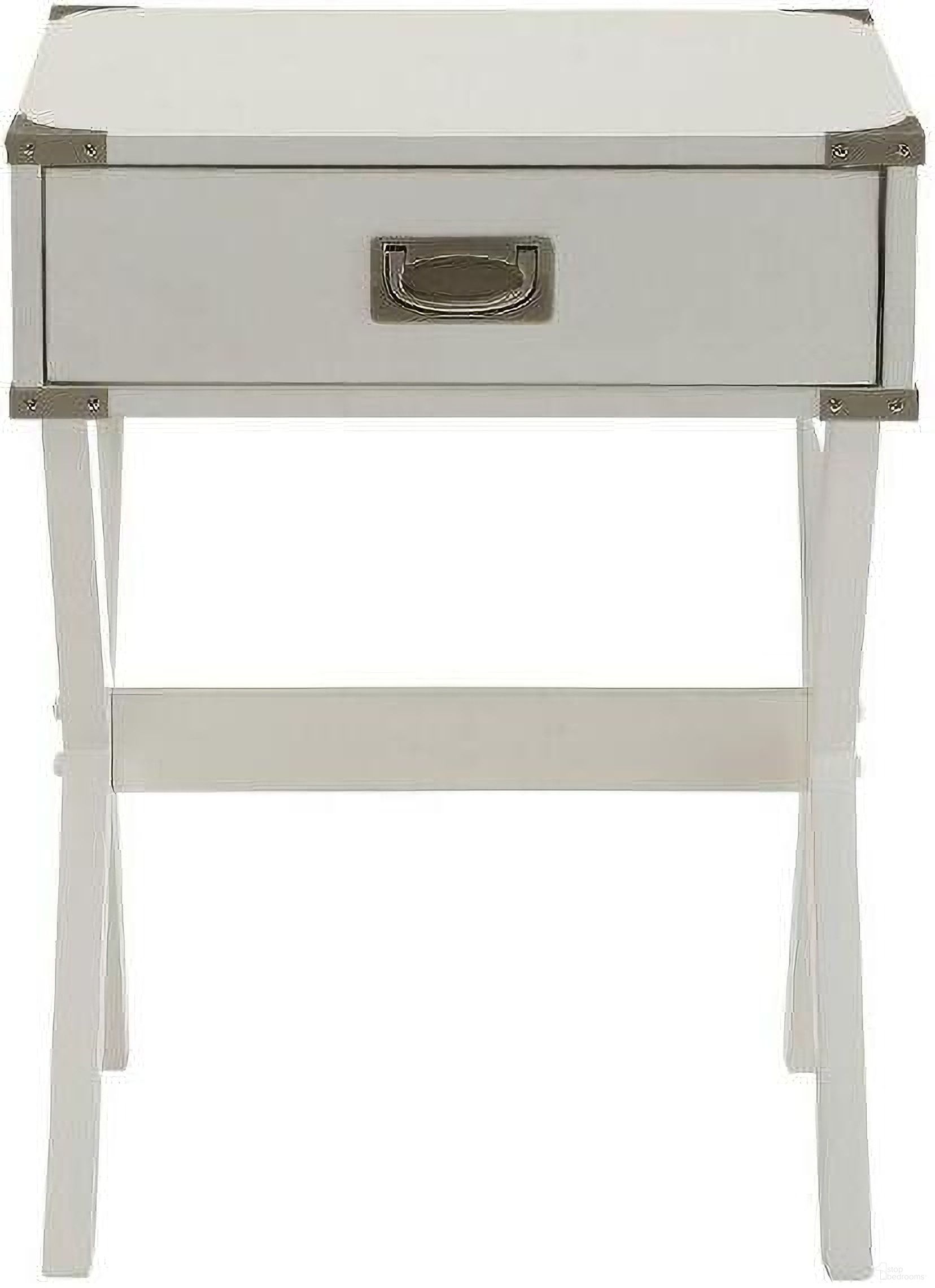 The appearance of Homeroots White Solid Wood Leg End Table 286308 designed by Homeroots in the traditional interior design. This white piece of furniture  was selected by 1StopBedrooms from  to add a touch of cosiness and style into your home. Sku: 286308. Material: MDF.