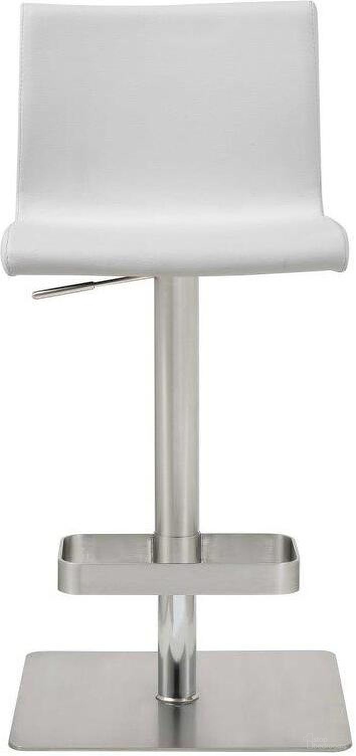 Homeroots White Stainless Steel Bar Stool 370626