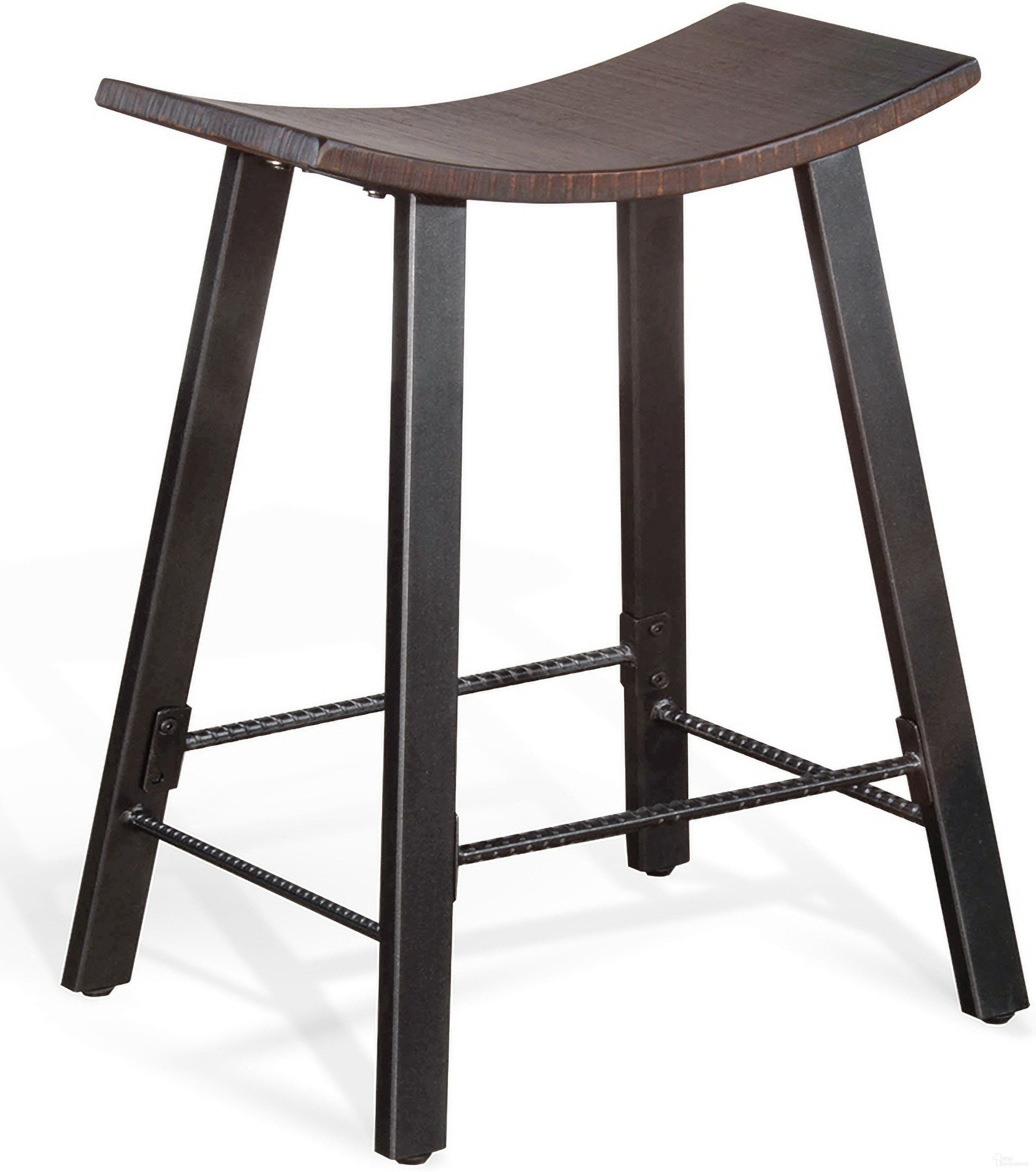 The appearance of Homestead Metal Saddle Counter Stool Set of 2 In Tobacco designed by Sunny Designs in the industrial interior design. This tobacco piece of furniture was selected by 1StopBedrooms from Homestead Collection to add a touch of cosiness and style into your home. Sku: 1659TL-24. Material: Solid Wood.
